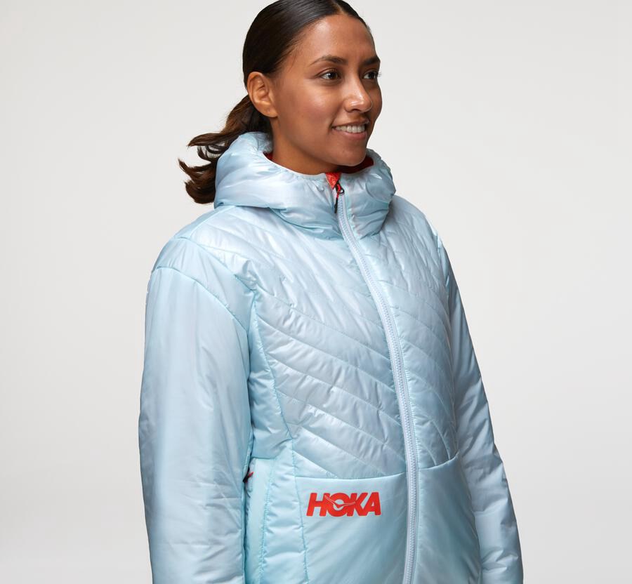 Hoka Womens Jackets NZ - Hoka One One Puffy Blue (DRH276813)